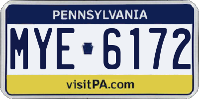 PA license plate MYE6172