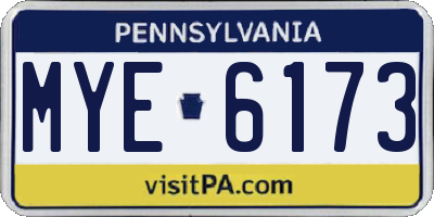 PA license plate MYE6173