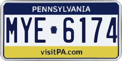 PA license plate MYE6174