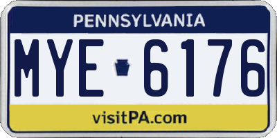 PA license plate MYE6176