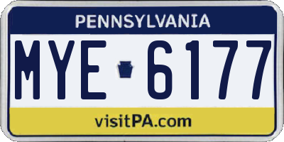 PA license plate MYE6177