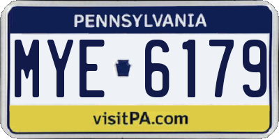 PA license plate MYE6179
