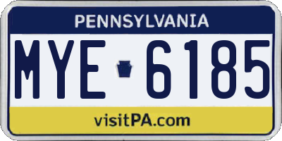 PA license plate MYE6185