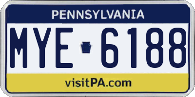 PA license plate MYE6188