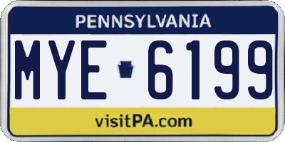 PA license plate MYE6199