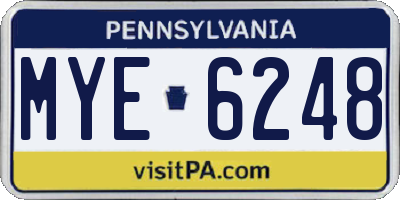PA license plate MYE6248