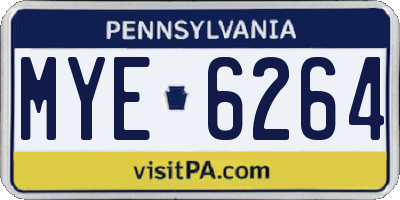PA license plate MYE6264
