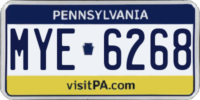 PA license plate MYE6268