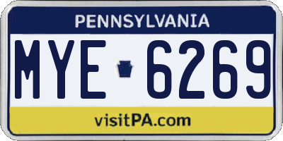 PA license plate MYE6269