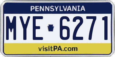PA license plate MYE6271
