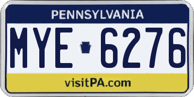 PA license plate MYE6276