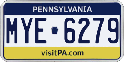 PA license plate MYE6279