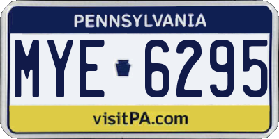 PA license plate MYE6295
