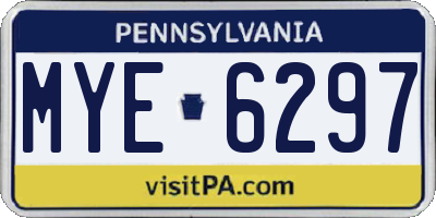 PA license plate MYE6297