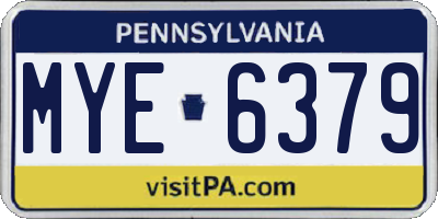 PA license plate MYE6379