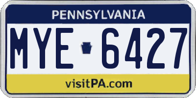 PA license plate MYE6427