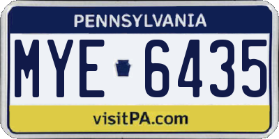 PA license plate MYE6435