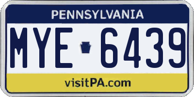 PA license plate MYE6439