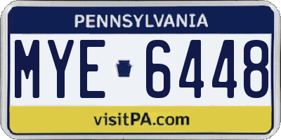 PA license plate MYE6448
