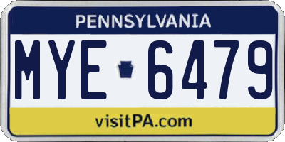 PA license plate MYE6479