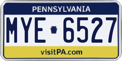 PA license plate MYE6527