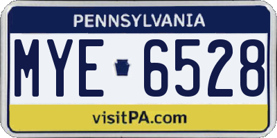 PA license plate MYE6528