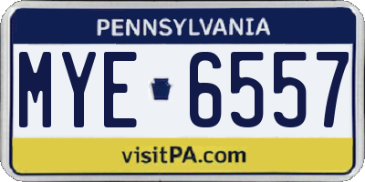 PA license plate MYE6557