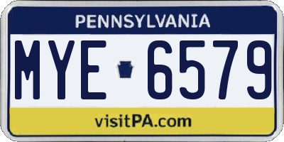 PA license plate MYE6579