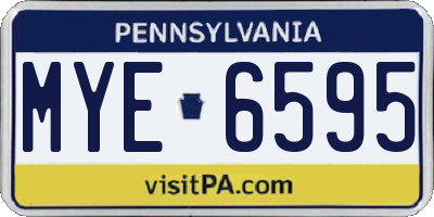 PA license plate MYE6595