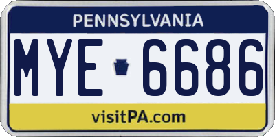 PA license plate MYE6686