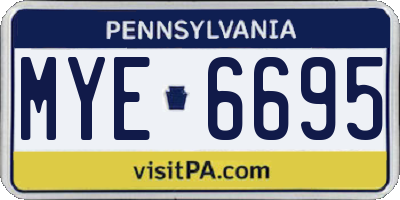 PA license plate MYE6695