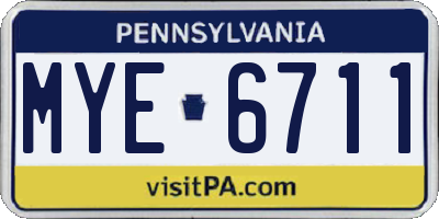 PA license plate MYE6711