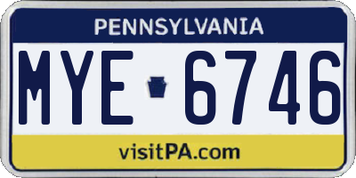 PA license plate MYE6746