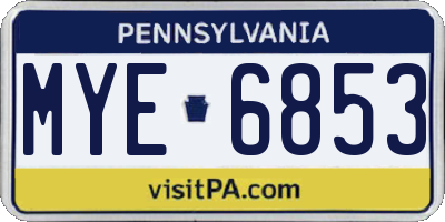 PA license plate MYE6853