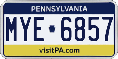 PA license plate MYE6857