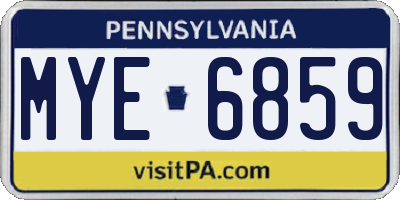 PA license plate MYE6859