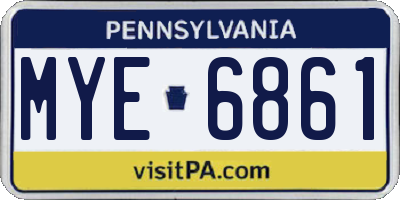 PA license plate MYE6861