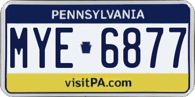 PA license plate MYE6877