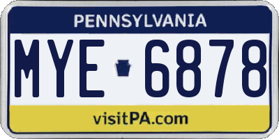 PA license plate MYE6878