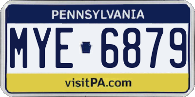 PA license plate MYE6879