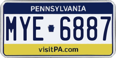 PA license plate MYE6887
