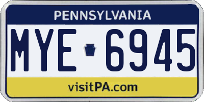 PA license plate MYE6945