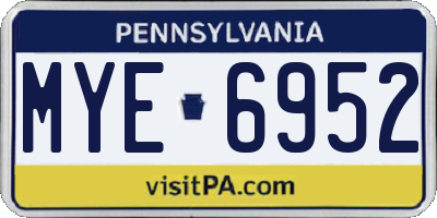 PA license plate MYE6952