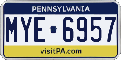 PA license plate MYE6957