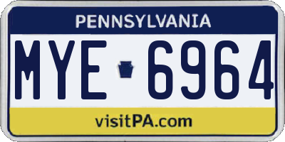 PA license plate MYE6964