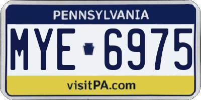 PA license plate MYE6975