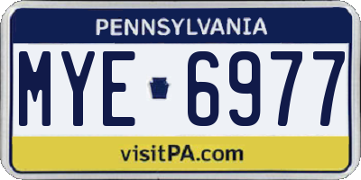 PA license plate MYE6977