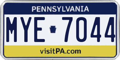 PA license plate MYE7044