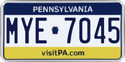 PA license plate MYE7045