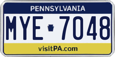 PA license plate MYE7048